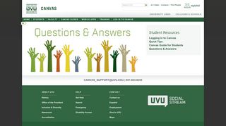 Academic Affairs | Canvas | Students | | Utah Valley University
