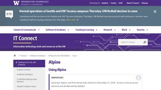 Alpine - UW IT Connect - University of Washington