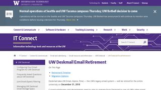UW Deskmail Email Retirement | IT Connect