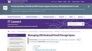 Managing UW Deskmail Email Storage Space | IT Connect