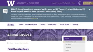 Email & online tools | Alumni - University of Washington