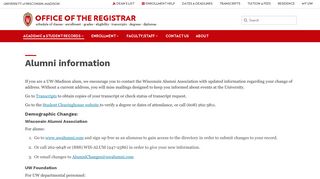 Alumni information – Office of the Registrar – UW–Madison