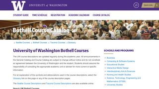 UW Bothell Course Catalog - University of Washington