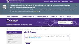 WebQ Survey - UW IT Connect - University of Washington