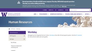 Workday | Human Resources - UW HR - University of Washington