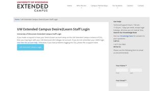 UW Extended Campus Desire2Learn Staff Login - University of ...