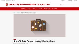 Steps to take before leaving UW–Madison - UW-Madison Information ...