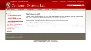 Alumni Accounts - Computer Systems Lab - University of Wisconsin ...