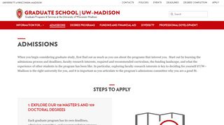 Admissions – Graduate School | UW–Madison – UW–Madison