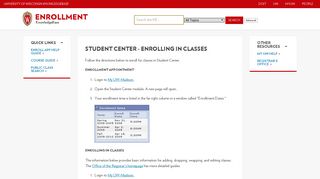 Student Center - Enrolling in Classes