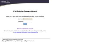 UW Medicine Password Portal Login