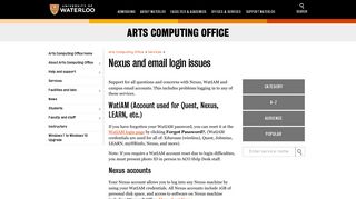 Nexus and email login issues | Arts Computing Office | University of ...