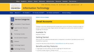 Email Account - University of Wisconsin Oshkosh