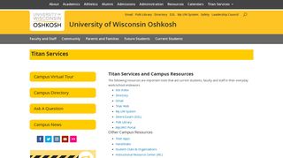 Titan Services - University of Wisconsin Oshkosh University of ...