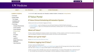 E*Value Portal | UW Medicine