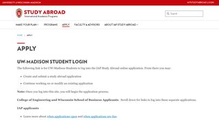 Apply – Study Abroad – UW–Madison