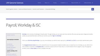 payroll, workday, & ISC - UW Genome Sciences