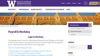 Payroll & Workday - University of Washington