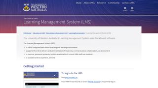 Learning Management System (LMS) : Education at UWA : The ...