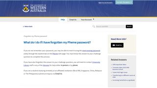 Forgotten my Pheme password - askUWA