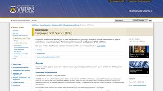 Employee Self Service (ESS) - Human Resources - UWA