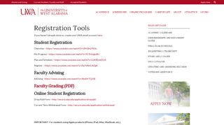Registration Tools | University of West Alabama