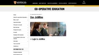 Use JobMine | Co-operative Education | University of Waterloo