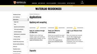 Applications | Waterloo Residences | University of Waterloo