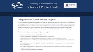 Using your UWC E-mail Address ie gmail - Postgraduate Diploma in ...