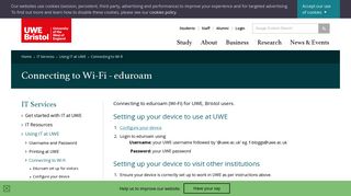 Connecting to Wi-fi - UWE Bristol: IT Services