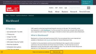 Blackboard - UWE Bristol: IT Services
