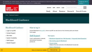 Blackboard Guidance Home Page - UWE Bristol : Learning ...
