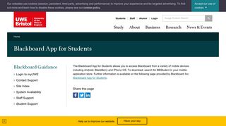 Blackboard App for Students - UWE Bristol : Learning & Research ...