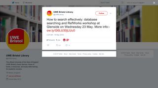 UWE Bristol Library on Twitter: 