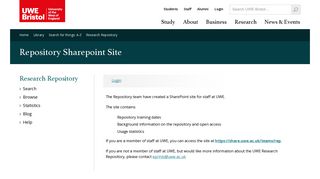 Repository Sharepoint Site - Research Repository - UWE Research ...