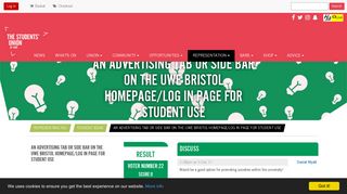 An advertising tab or side bar on the UWE Bristol homepage/log in ...