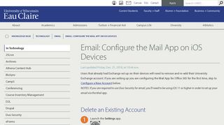 Email: Configure the Mail App on iOS Devices - UW-Eau Claire