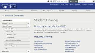 Student Finances - UW-Eau Claire