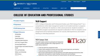 Tk20 Support | University of West Florida
