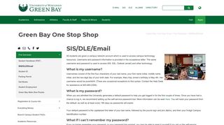 SIS / DLE / Email - UW-Green Bay