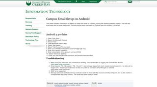 Campus Email Setup on Android - UKnowIT - UW-Green Bay