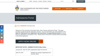 Admissions Portal | www.open.uwi.edu