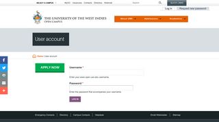 User account | www.open.uwi.edu - UWI Open Campus - The ...