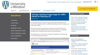 Change coming to login page for UWin Gmail on February 22 ...