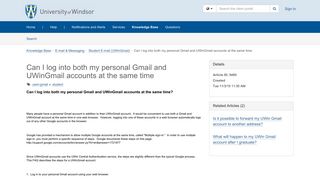 Can I log into both my personal Gmail and UWinGmail ... - TeamDynamix