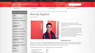 Already Applied | Future Student | The University of Winnipeg
