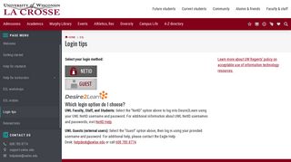 Login tips – D2L | UW-La Crosse