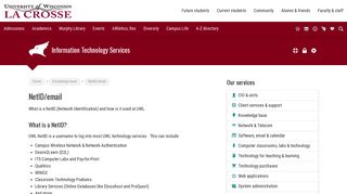 NetID/email – Information Technology Services | UW-La Crosse