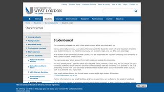 Student email | University of West London