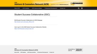 Student Success Collaborative (SSC) | Advisor and Counselor ... - UWM